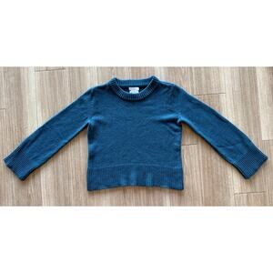 H By Halston Medium Teal 100% Extra Fine Merino Wool Ribbed Pullover Sweater